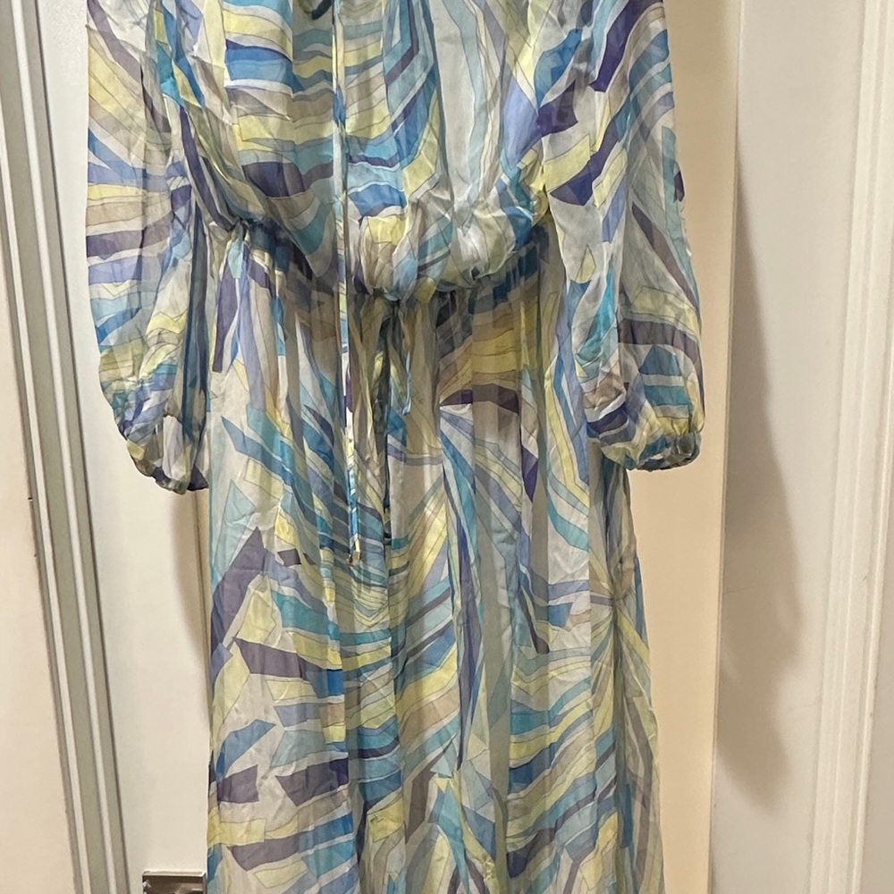 Emilio Pucci Green and Blue Maxi Dress From The 2015 Resort Collection. - Picture 7 of 12